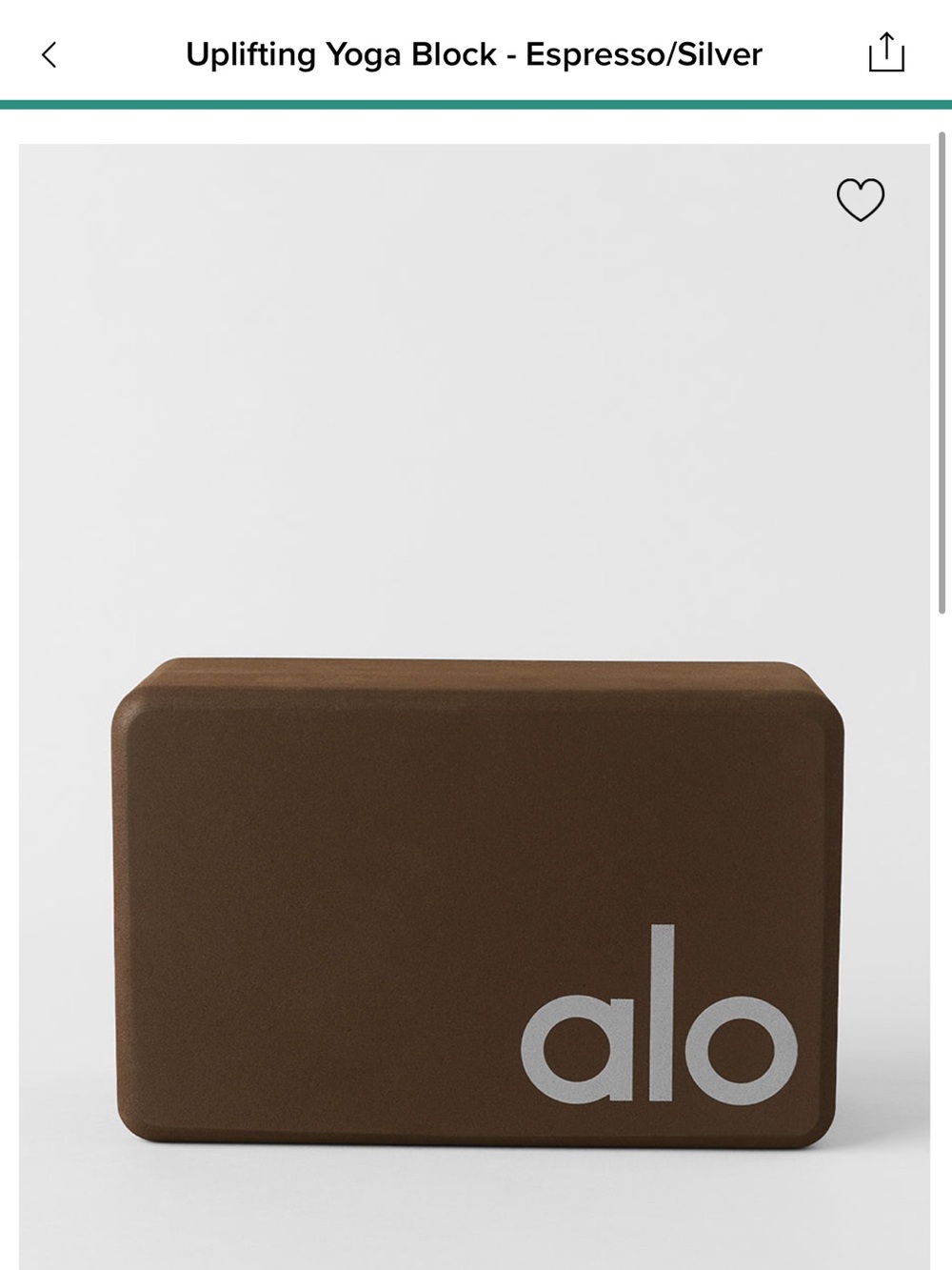 ALO Yoga Uplifting Yoga Block in Espresso with Silver Logo